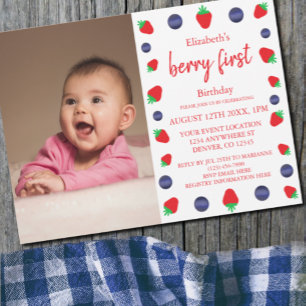 Invitación Berry Sweet 1er cumpleaños
