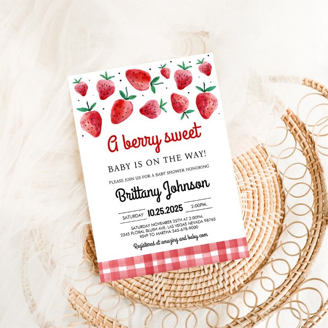 Invitación Berry Sweet Baby On the Way Chica Baby Shower (Subido por el creador)