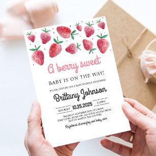 Invitación Berry Sweet Baby On the Way Chica Baby Shower