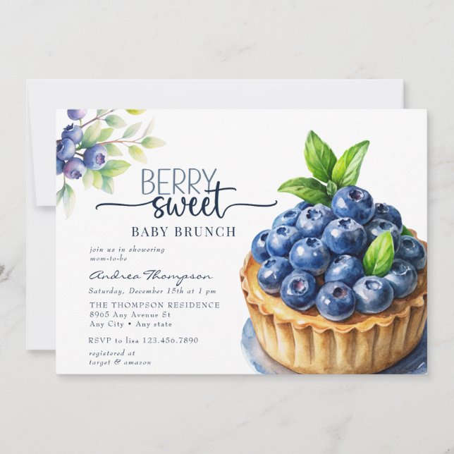 Invitación Berry Sweet Baby Shower (Anverso)