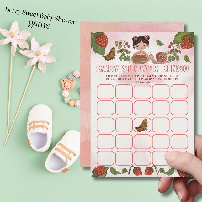Invitación Berry Sweet Baby Shower Bingo Game (Berry Sweet Baby Shower Bingo Game Invitation)
