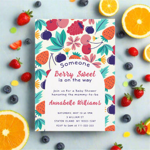 Invitación Berry Sweet Baby Shower Colorful Fruit Summer