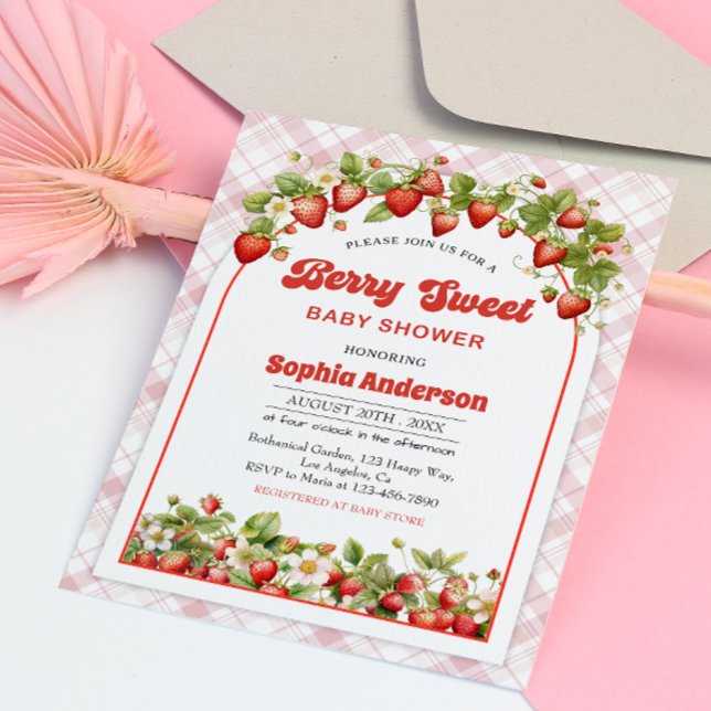 Invitación Berry Sweet Baby Shower con tema de fresa (Subido por el creador)