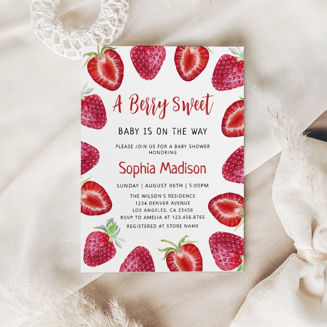 Invitación Berry Sweet | Baby Shower de fresas (Subido por el creador)