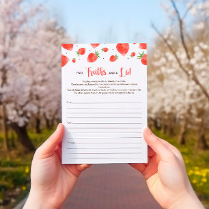 Invitación Berry Sweet Baby Shower Games Card, juego de ducha