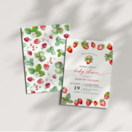 Invitación Berry Sweet Baby Shower Strawberry
