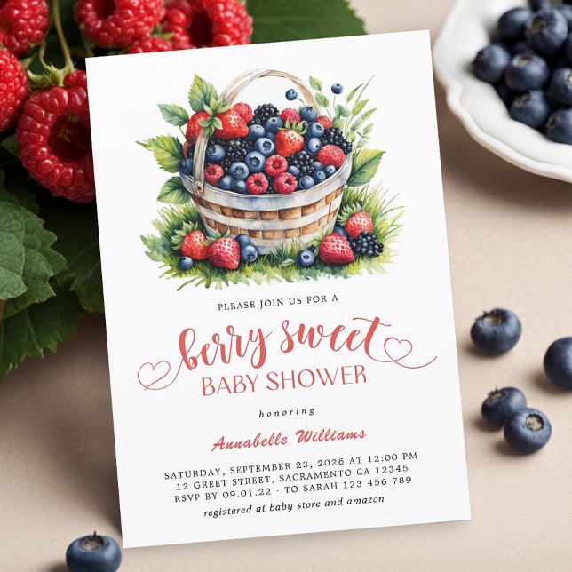 Invitación Berry Sweet Baby Shower Wild Berries (Subido por el creador)