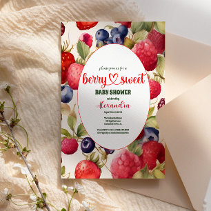 Invitación Berry Sweet Baby Shower Wild Berries & Flowers