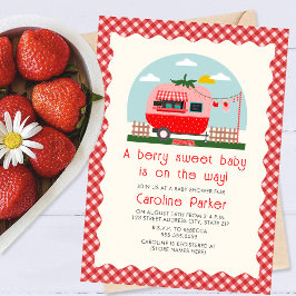 Invitación Berry Sweet Baby Strawberry Camper