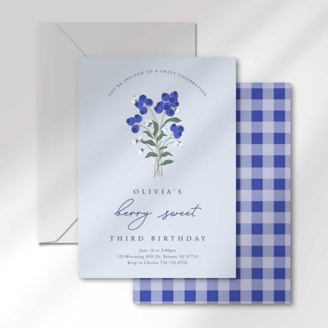 Invitación Berry Sweet Birthday Blueberry Invitation (Subido por el creador)