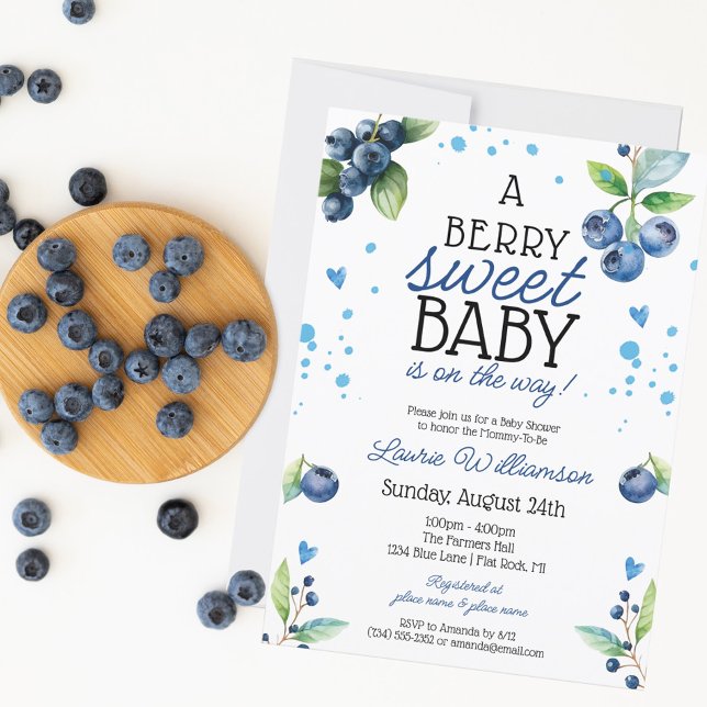 Invitación Berry Sweet Blueberry Baby Shower (Subido por el creador)