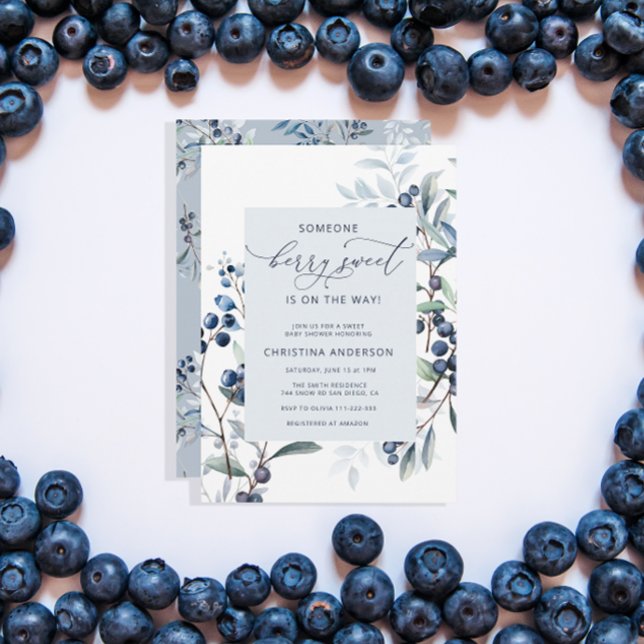 Invitación Berry Sweet Blueberry Baby Shower (Subido por el creador)