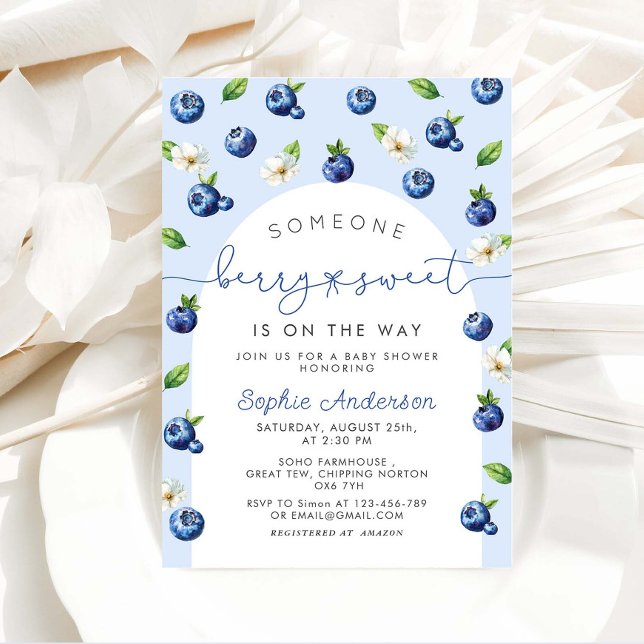 Invitación Berry Sweet Blueberry Baby Shower (Subido por el creador)