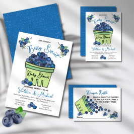 Invitación Berry Sweet Blueberry Baby Shower Books para el be