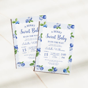 Invitación Berry Sweet Blueberry Boy Baby Shower