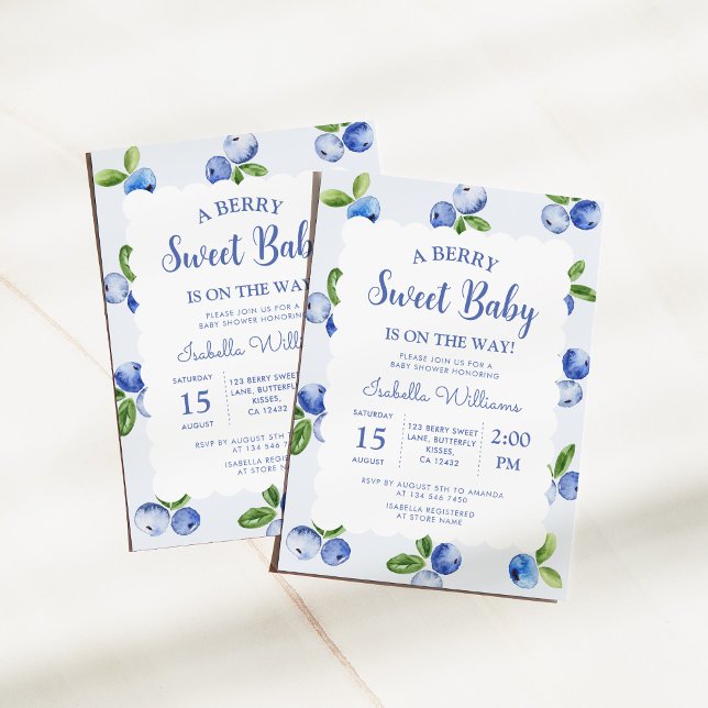 Invitación Berry Sweet Blueberry Boy Baby Shower (Subido por el creador)