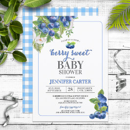 Invitación Berry Sweet Blueberry Theme Baby Shower