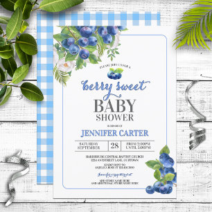 Invitación Berry Sweet Blueberry Theme Baby Shower