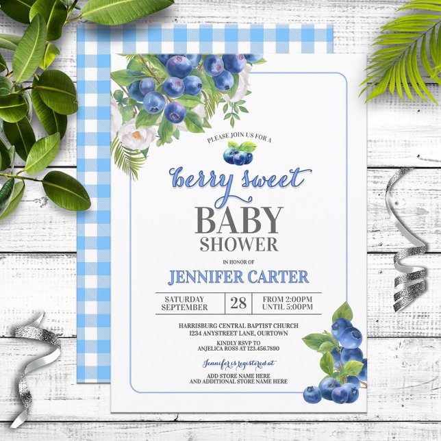 Invitación Berry Sweet Blueberry Theme Baby Shower (Subido por el creador)