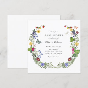 Invitación Berry Sweet Boho Wildflower Baby Shower