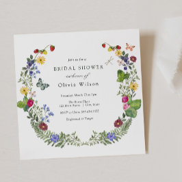 Invitación Berry Sweet Boho Wildflower Bridal Shower