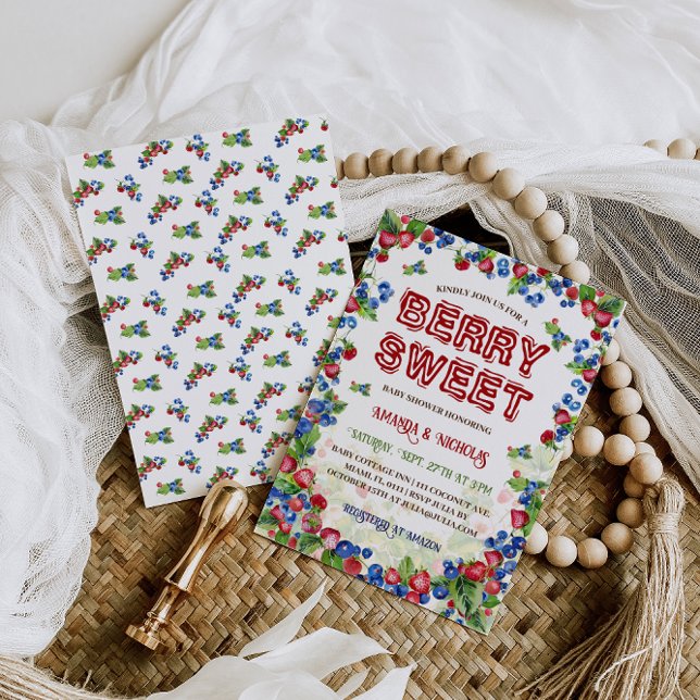 Invitación Berry Sweet Botanical Cute Baby Shower (Subido por el creador)