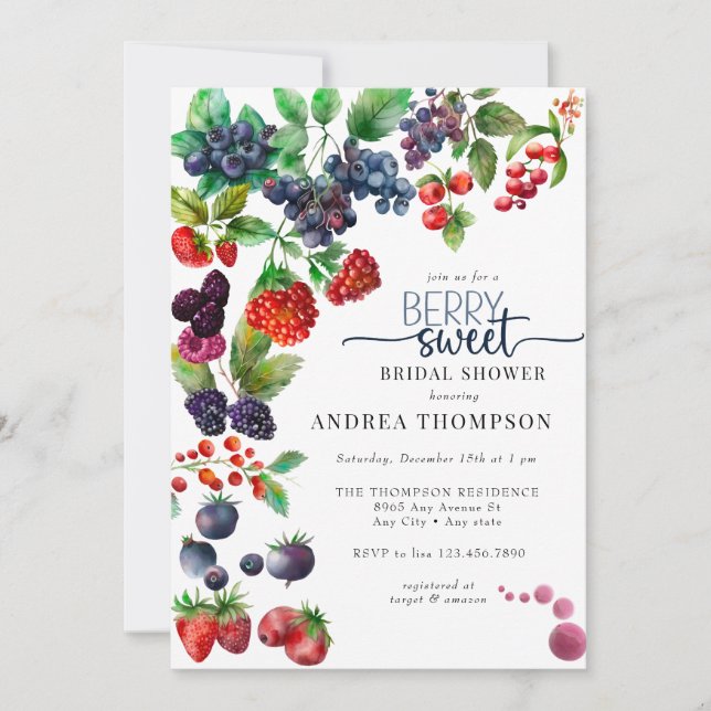 Invitación Berry Sweet Bridal Shower (Anverso)