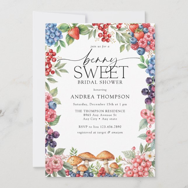 Invitación Berry Sweet Bridal Shower (Anverso)