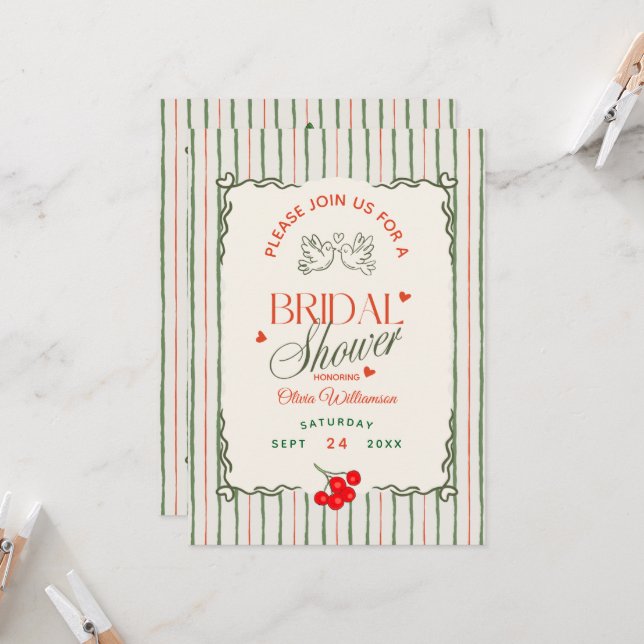 Invitación Berry Sweet Bridal Shower Wild Berries (Anverso/Reverso In Situ)