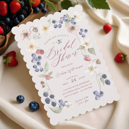 Invitación Berry Sweet Bridal Shower Wild Berries & Flowers