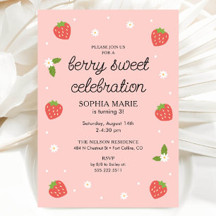 Invitación Berry Sweet Celebration Fiesta de cumpleaños de fr