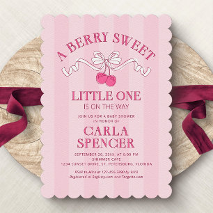 Invitación Berry Sweet Cherry Summer Baby Shower