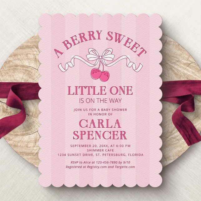 Invitación Berry Sweet Cherry Summer Baby Shower (Subido por el creador)
