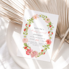 Invitación Berry Sweet Chicas Strawberry Cumpleaños |