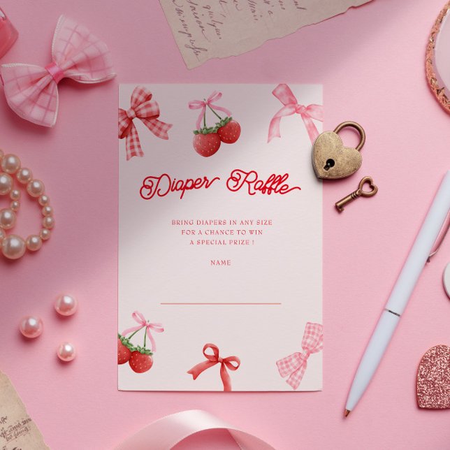 Invitación Berry Sweet Coquette Diaper Raffle Ticket Card (Subido por el creador)