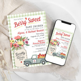 Invitación Berry Sweet Digital Farmers Market Baby Boy Shower
