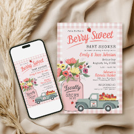 Invitación Berry Sweet Digital Farmers Market Baby Shower