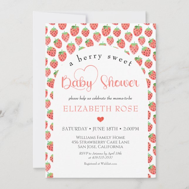 Invitación Berry Sweet Farmers Market Baby Shower (Anverso)