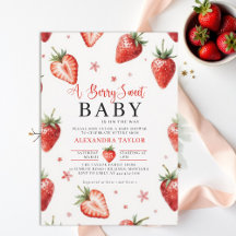 Berry Sweet Farmhouse Chic Watercolor Baby Shower