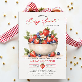 Invitación Berry Sweet Farmhouse Chic Watercolor Baby Shower