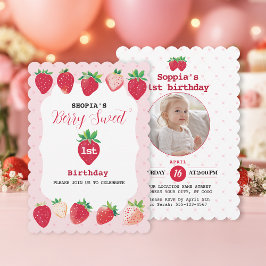 Invitación Berry Sweet First Birthday Invitation