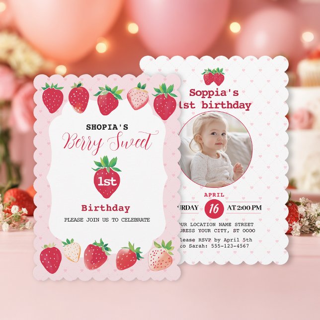 Invitación Berry Sweet First Birthday Invitation (Subido por el creador)