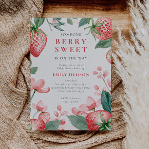 Invitación Berry Sweet Floral Baby Shower