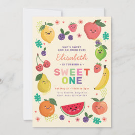 Invitación Berry Sweet One Birday invita a la fruta dulce arc