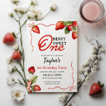 Invitación Berry Sweet One First Birthday Invitation<br><div class="desc">¡Haz especial especial el primer cumpleaños de tu niñita con esta invitación de cumpleaños de Berry Sweet! Con adorables fresas, libreto lúdico y una suave paleta de colores rosa, este encantador diseño es perfecto para una fiesta de cumpleaños de verano o con temática frutal. Establece el tono perfecto para una...</div>