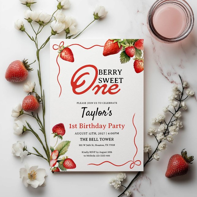 Invitación Berry Sweet One First Birthday Invitation (Subido por el creador)