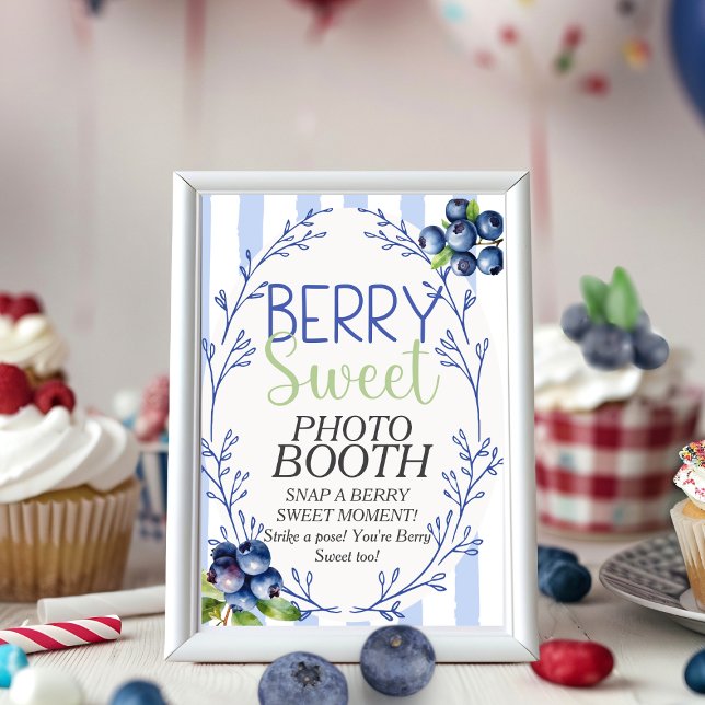 Invitación Berry Sweet PHOTO BOOTH Rótulo Blueberry (Berry Sweet PHOTO BOOTH Blueberry Sign)