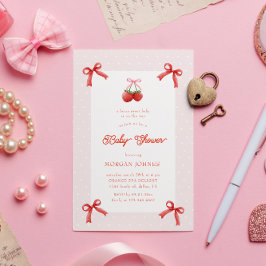 Invitación Berry Sweet Pink Coquette Baby Shower