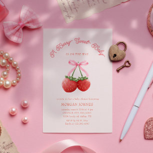Invitación Berry Sweet Pink Coquette Baby Shower