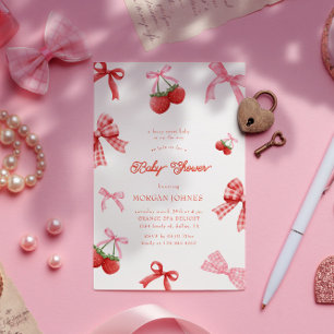 Invitación Berry Sweet Pink Coquette Baby Shower